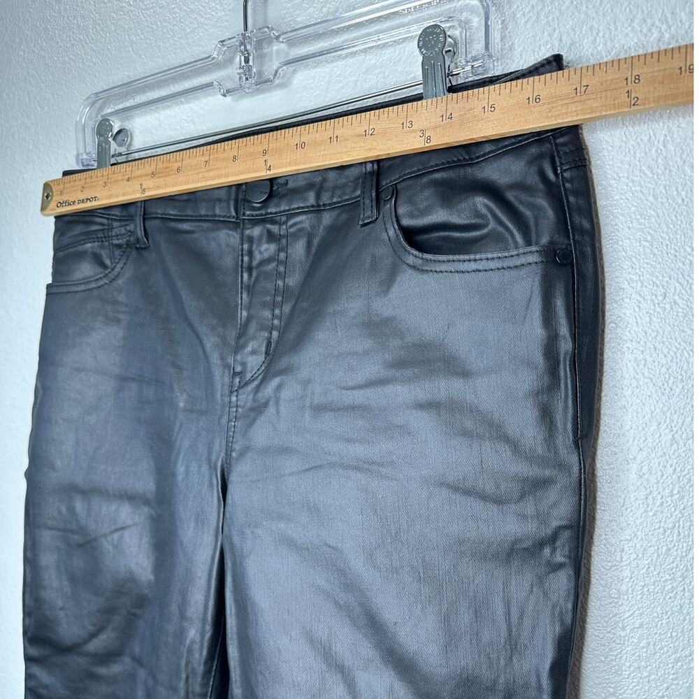 1822 Denim Black Shimmer Leatherette Skinny Pant 30 P / 10 P - Picture 14 of 16